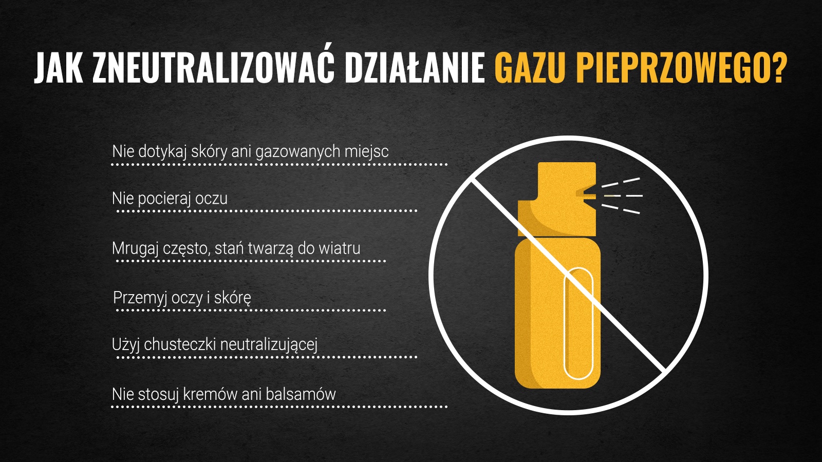 Jak zneutralizować działanie gazu pieprzowego?