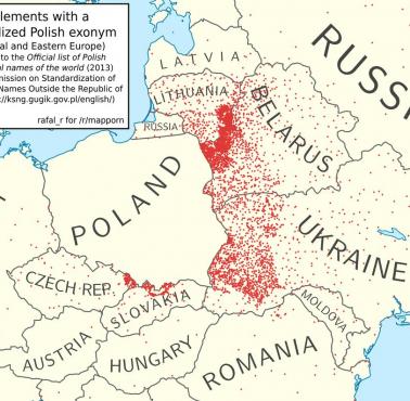 Nazwy miejscowości poza Polską, które mają polski egzonim