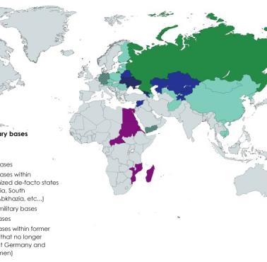 Rosyjskie bazy wojskowe za granicą, dane prawdopodobnie z 2025 roku