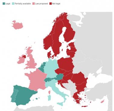 Legalność eutanazji w Europie (wspomaganie umierania), 2025