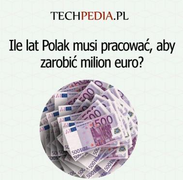 Ile lat Polak musi pracować, aby zarobić milion euro?