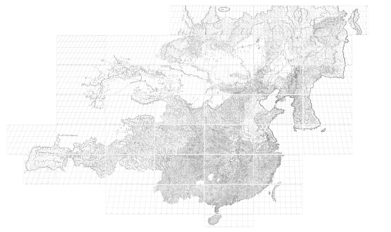 Mapa Chin wykonana w 1721 roku. Widoczne obszary okupowane przez Rosję
