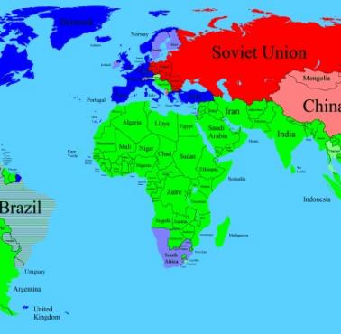 Mapa świata trzech światów i sojuszy, 1984