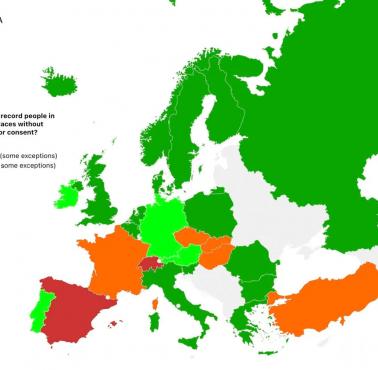 Legalność nagrywania osób w miejscach publicznych w Europie, prawdopodobnie w 2025 roku