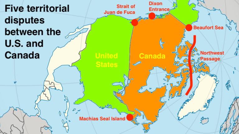 Spory (roszczenia) terytorialne między Kanadą, a USA