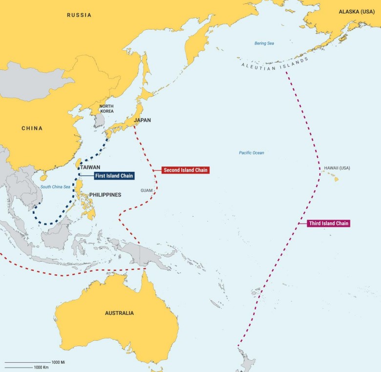 Geopolityka: Pierwszy, drugi i trzeci łańcuch wysp. Chińska strefa bezpieczeństwa