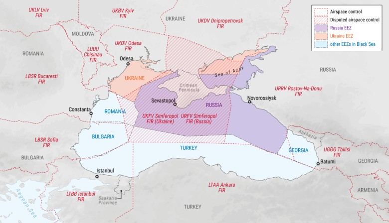 Wyłączna strefa ekonomiczna (EEZ - Exclusive Economic Zones) na Morzu Czarnym - Ukraina, Rosja ...