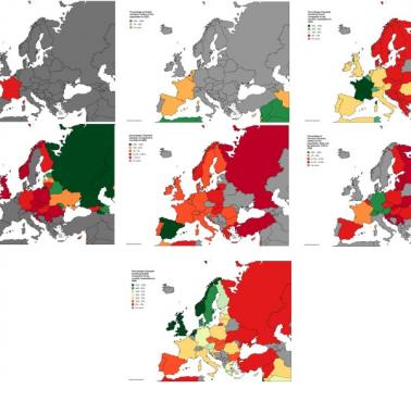 Odsetek osób posługujących się poniższymi językami (rosyjski, arabski, portugalski ...) w stosunku do liczby ludności kraju