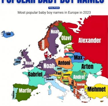 Popularne imiona dla chłopców, 2023