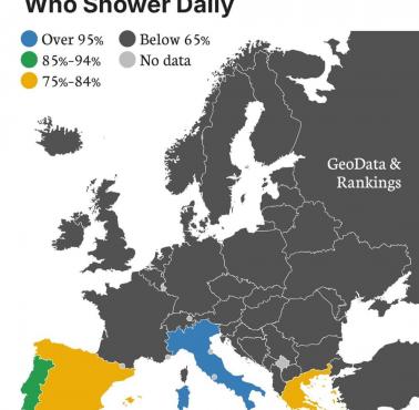 Odsetek osób, które codziennie biorą prysznic, prawdopodobnie 2025 r.