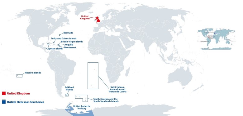 Brytyjskie i francuskie terytoria zamorskie, do których roszczenia mają USA