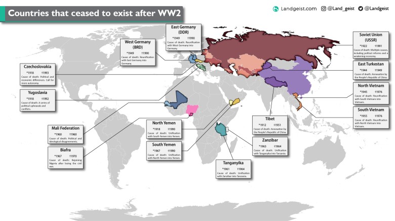 Kraje, które przestały istnieć po II wojnie światowej