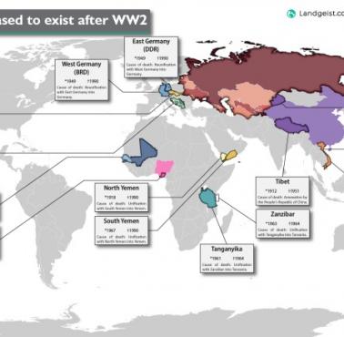 Kraje, które przestały istnieć po II wojnie światowej