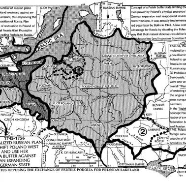 1745-55 Rosyjski plan przekazania Polsce Prus Wschodnich w zamian za Ukrainę zachodnią (Podole)