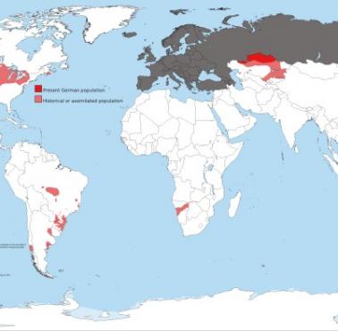 Regiony, w których ludność niemiecka mieszkała poza Europą