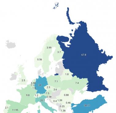 Produkcja surowej stali w Europie w 2025 r. (w mln ton metrycznych)