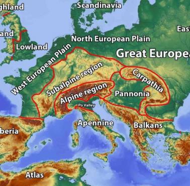 Geopolityka Europy (geografia Europy), naturalne granice - Międzymorze...