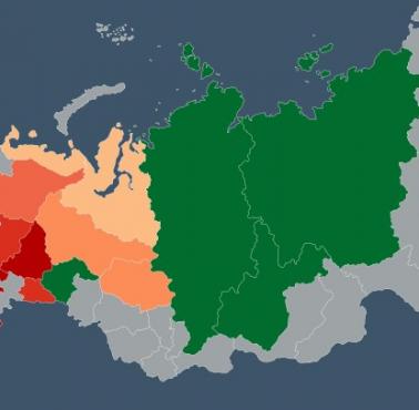 Szczytowa produkcja ropy naftowej w regionach Rosji