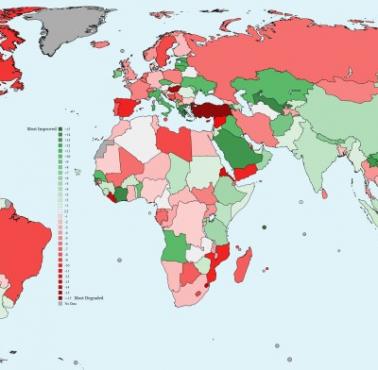 Zmiana wskaźnika percepcji korupcji (Corruption Perceptions Index, CPI) w latach 2012–2025