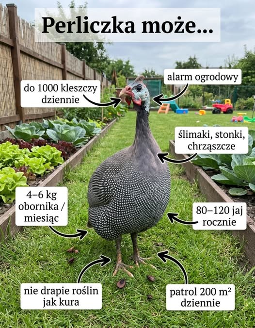 Perliczka w ogrodzie