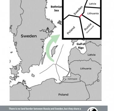 Granica o długości 8,33 km między Rosją a Szwecją