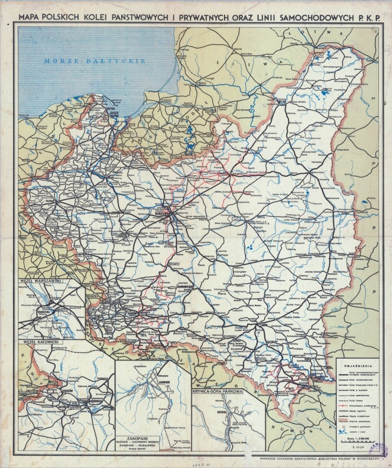 Sieć kolejowa w II RP, 1939