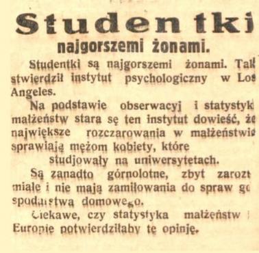 Stutentki w II RP, co prawda, to prawda :)