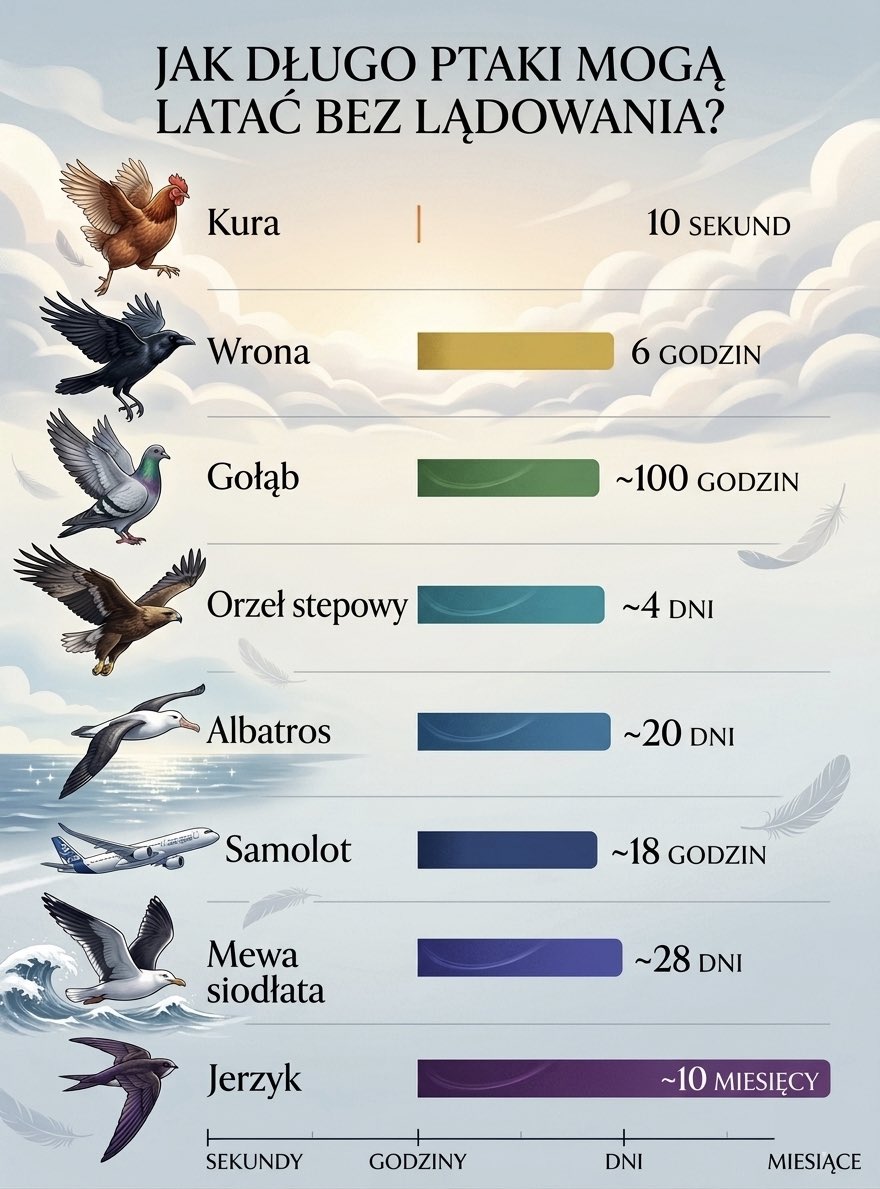 Jak długo ptaki mogą latać bez lądowania?