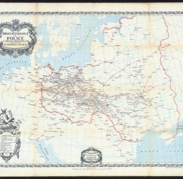 Szlaki handlowe w Polsce w średniowieczu i XVI wieku (mapa z lat 20. XX wieku)