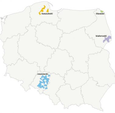 Mapa gmin dwujęzycznych w Polsce