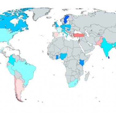 Ocena netto ONZ na świecie, Pew Research, 2026
