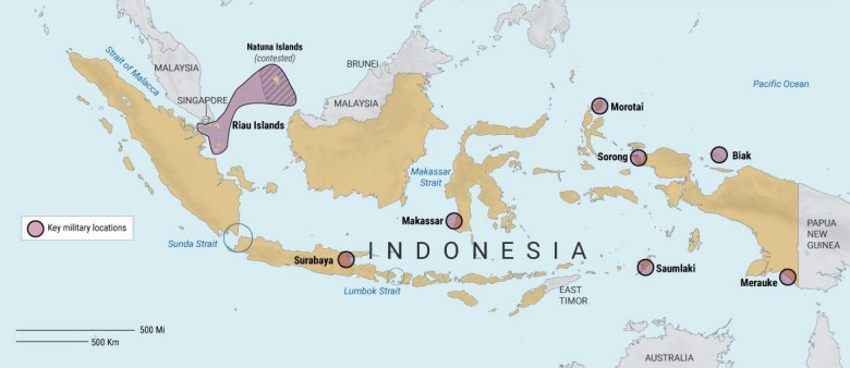 Strategiczne lokalizacje wojskowe Indonezji