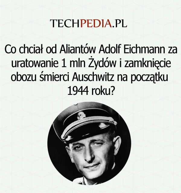 Co chciał od Aliantów Adolf Eichmann za uratowanie 1 mln Żydów i zamknięcie obozu śmierci Auschwitz na początku 1944 roku?