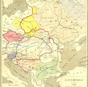 Mapa językowa Europy Środkowej i Wschodniej, Kazimir Delyamar, 1868