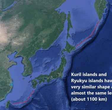 Reliefowa mapa Japonii, Wysp Kurylskich, Sachalina ...