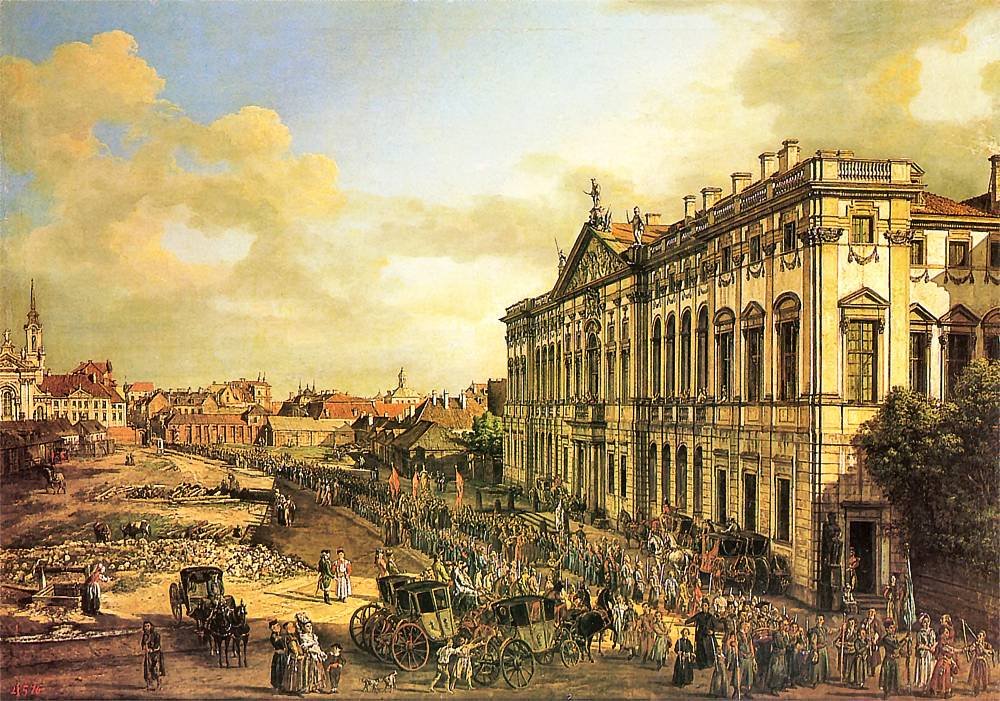 Bernardo Bellotto, Plac Krasińskich z Pałacem Rzeczypospolitej, 1778, olej na płótnie, Zamek Królewski w Warszawie.