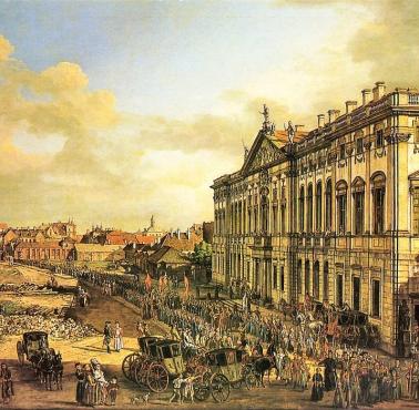 Bernardo Bellotto, Plac Krasińskich z Pałacem Rzeczypospolitej, 1778, olej na płótnie, Zamek Królewski w Warszawie.