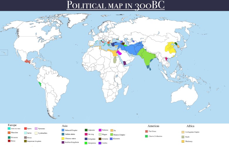 Polityczna mapa świata z 300 roku p.n.e.