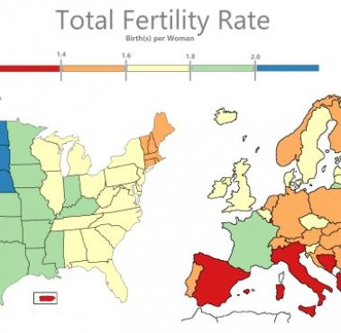 Całkowity współczynnik dzietności: porównanie między USA i Europą