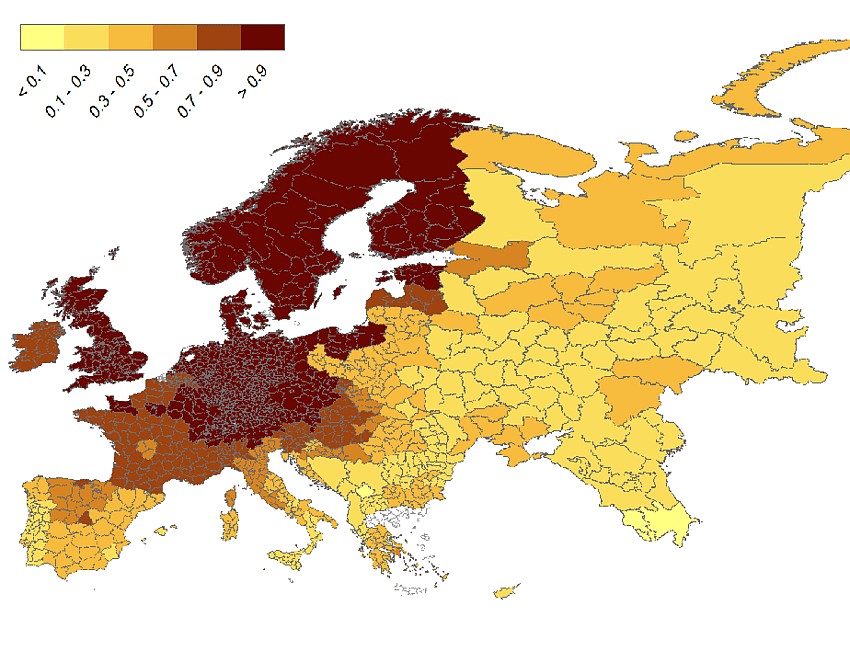 Umiejętność czytania i pisania (analfabetyzm) w Europie w 1900 roku