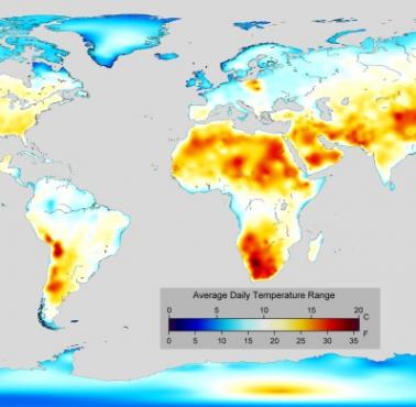 Średnia dzienna temperatura na świecie