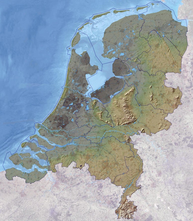 Reliefowa mapa Niderlandów