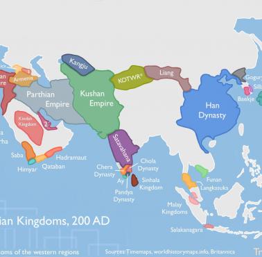 Mapa Azji w 200 roku n.e.