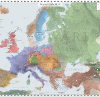 Mapa Europy w 1810 roku