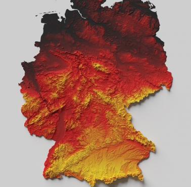 Reliefowa mapa Niemiec