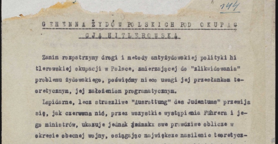 W 1942 roku BBC nadało audycję o Zagładzie polskich Żydów, opartą na materiałach przekazanych przez Oneg Szabat