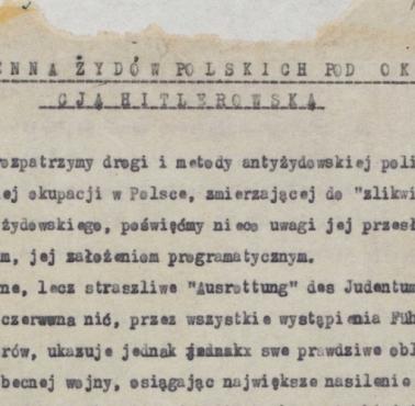W 1942 roku BBC nadało audycję o Zagładzie polskich Żydów, opartą na materiałach przekazanych przez Oneg Szabat