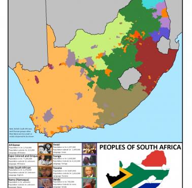Mapa rasowa RPA (Republiki Południowej Afryki)