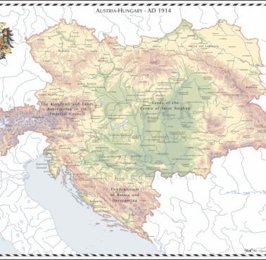 Mapa Austro-Węgier w 1914 roku