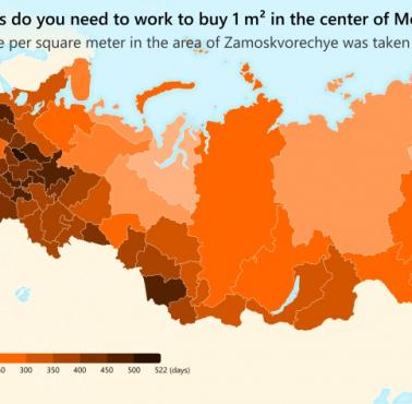 Ile dni trzeba pracować, aby kupić 1 m² w centrum Moskwy?